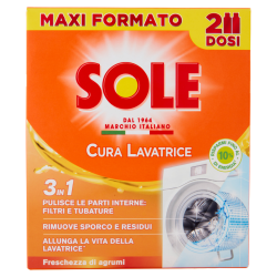 Препарат За Почистване На Пералня Sole Лимон, 2X250 Г.