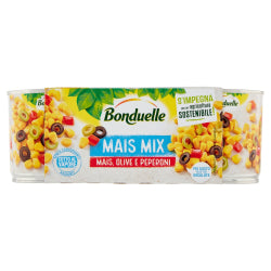 CORN WITH OLIVES AND PEPPERS BONDUELLE, CANNED 3X170 G