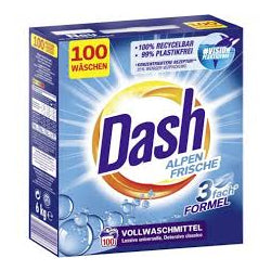 ПРАХ ЗА ПРАНЕ DASH ALPEN FRISCHE 100+10 ПРАНЕТА КУТИЯ, 6 КГ