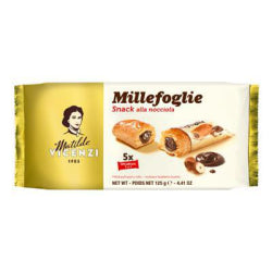 БУТЕРКИ VICENZI MINI SNACK С ЛЕШНИКОВ ПЪЛНЕЖ, 125 Г.