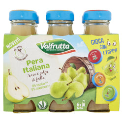 FRUIT DRINK VALFRUTTA PERA /PEAR/ 6x125 ML, GLASS