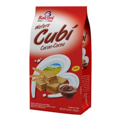 МИНИ ВАФЛИ BALCONI CUBI КАКАО 250 Г.
