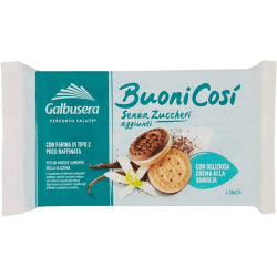 КАКАОВИ БИСКВИТИ GALBUSERA BUONI COSI 160 Г С ВАНИЛОВ КРЕМ