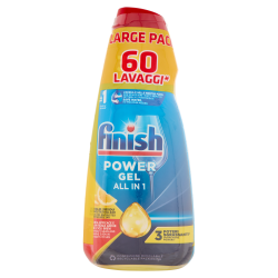 DISHWASHER DETERGENT FINISH GEL POWER ALL IN ONE LEMON 2x600 ML