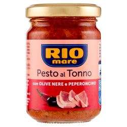 СОС ПЕСТО OT РИБА ТОН RIO MARE С ЧЕРНИ МАСЛИНИ И ЧИЛИ 130 Г.