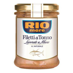 RIO MARE TONNO NATURALE FILLET OF TONNA FISH IN ITS OWN SAUCE, GLASS 180 G