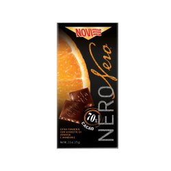 ЧЕРЕН ШОКОЛАД NOVI NERO 70% КАКАО С ПОРТОКАЛ И БАДЕМИ 75 Г.