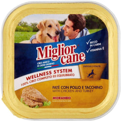 ПАСТЕТ ЗА КУЧЕТА MIGLIOR CANE POLLO/TACCHINO-ПИЛЕ С ПУЕШКО МЕСО 150 Г.