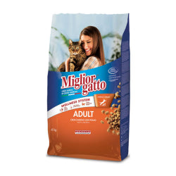СУХА ХРАНА ЗА КОТКИ MIGLIOR GATTO ПИЛЕ 4 КГ