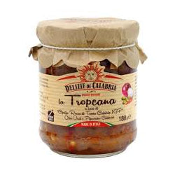 PASTA SAUCE WITH RED ONION AND GREEN OLIVES DELIZIE DI CALABRIA TROPEANA, GLASS 180 G