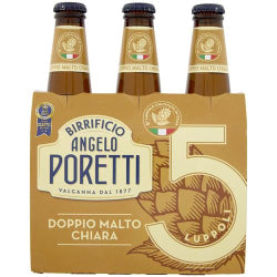 СВЕТЛА БИРА PORETTI 5 LUPPOLI /ПЕТ ВИДА ХМЕЛ/ 3X330 МЛ, Vol.6,5°.