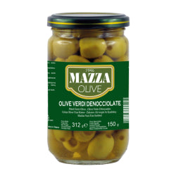 MAZZA GREEN OLIVES WITHOUT PIT, JAR 300 ML