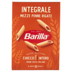 BARILLA MEZZE PENNE RIGATE PASTA, WHOLEWHEAT, 500 G