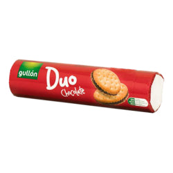 КРЪГЛИ БИСКВИТИ САНДВИЧ GULLON DUO CHOCOLATE 250 Г