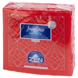 САЛФЕТКИ ZEN FAMILIARE, ЧЕРВЕНИ 1-ПЛ, 33х33 СМ, 50 БР