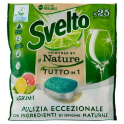 DISHWASHER TABLETS SVELTO NATURE TUTTO IN 1 AGRUMI, 25 PCS