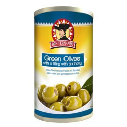 DON FERNANDO GREEN OLIVES WITH ANCHOVY PASTE, CANNED 350 G