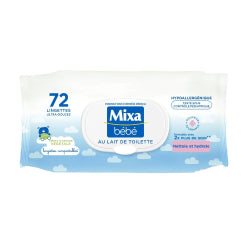Мокри Кърпички Mixa Bebe С Тоалетно Мляко 72 Бр.