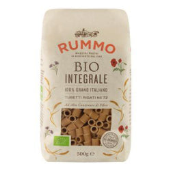 Пълнозърнеста Био Паста Rummo Tubetti Rigati №72, 500 Г.