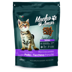 Храна За Котки Mucho Amor Mini Croccantini /С Пиле И Пуешко / 400 Г.