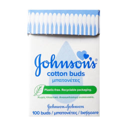 КЛЕЧКИ ЗА УШИ JOHNSONS BABY COTTON 100 БР.