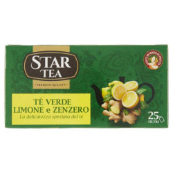ЗЕЛЕН ЧАЙ STAR TEA С ЛИМОН И ДЖИНДЖИФИЛ, 25 ПАКЕТЧЕТА.