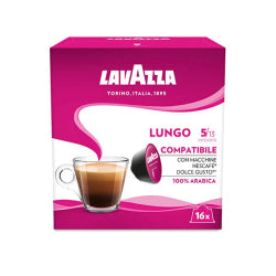 COFFEE CAPSULES LAVAZZA LUNGO, BOX DGC 16 PCS