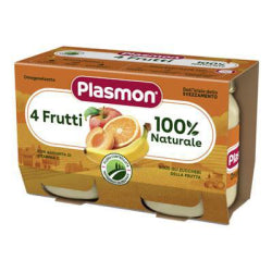 FRUIT PURES PLASMON 4 FRUTTI, 2x104g