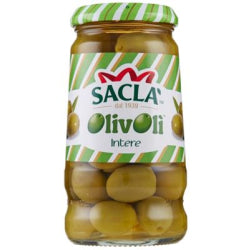 GREEN OLIVES SACLA OLIVOLI, GLASS 300 G