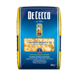 PASTA DE CECCO CONCHIGLIE RIGATE #50, 500 G