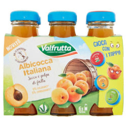 FRUIT DRINK VALFRUTTA ALBICOCCA 6x125 ML APRICOT, GLASS