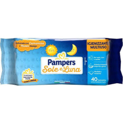 МОКРИ КЪРПИЧКИ PAMPERS SOLE E LUNA - СИНИ 40 БР.