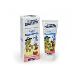 ДЕТСКА ПАСТА ЗА ЗЪБИ CAPITANO BABY +3 г, FRAGOLA/ ЯГОДКА/, 
75 МЛ.