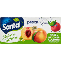 ПЛОДОВА НАПИТКА SANTAL ПРАСКОВА БЕЗ ДОБАВЕНА ЗАХАР 3 x 200 МЛ