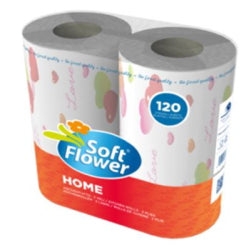 КУХНЕНСКА ХАРТИЯ SOFT FLOWER HOME 2 БР, 120 КЪСА.