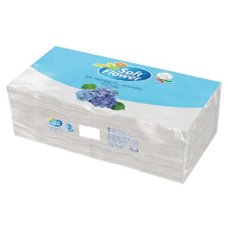 SOFT FLOWER WHITE NAPKINS 33X33 CM, SINGLE LAYER, 150 PCS