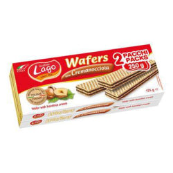 WAFFLES WITH HAZELNUT CREAM LAGO CREMA NOCCIOLA, 2x125 G