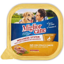 ПАСТЕТ ЗА КУЧЕТА MIGLIOR CANE С МЛАДО ТЕЛЕШКО И МОРКОВИ 300 Г.