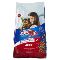СУХА ХРАНА ЗА КОТКИ MIGLIOR GATTO, ГОВЕЖДО И ДРОБ  2 КГ