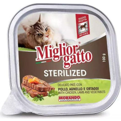 ХРАНА ЗА КОТКИ С ПИЛЕ И АГНЕШКО MIGLIOR GATTO 100 Г