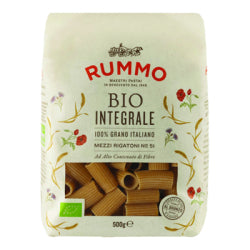 ORGANIC PASTA RUMMO MEZZI RIGATONI INTEGRALI ?51, 500 G
