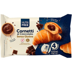 КРОАСАНИ БЕЗ ГЛУТЕН NUTRIFREE CORNETTI С ШОКОЛАДОВ КРЕМ, 240 Г