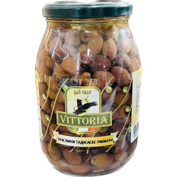 МАСЛИНИ VITTORIA ТАДЖАСКЕ РИВИЕРА В ОЛИО, БЕЗ КОСТИЛКА В БУРКАН 900 Г