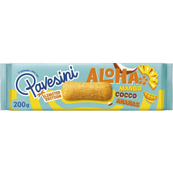 БИСКВИТИ PAVESINI ALOHA С МАНГО, КОКОС И АНАНАС 200 Г.