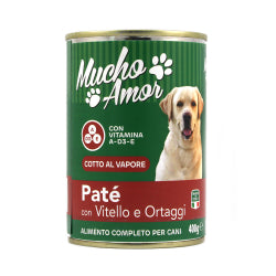 ХРАНА ЗА КУЧЕТА MUCHO AMOR PATE' VITELLO/ORT, ТЕЛЕШКО КОНСЕРВА 400 Г.