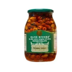 OLIVES PICCARDO E SAYORE TAJASKE RIVIERA IN OLIVE OIL, PONELESS IN A JAR 900 G