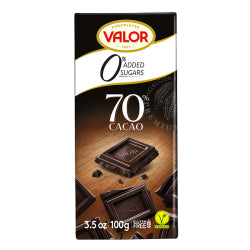 VALOR 70% DARK CHOCOLATE WITH STEVIA, SUGAR-FREE 100 G