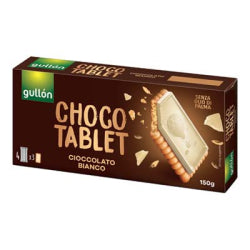 БИСКВИТИ GULLON CHOCO TABLET BIANCO 150 Г