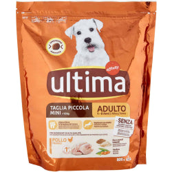 СУХА ХРАНА ЗА МАЛКИ ПОРОДИ КУЧЕТА ULTIMA MINI ADULT С ПИЛЕ 800 Г.