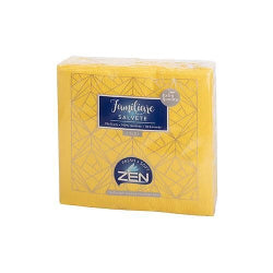 САЛФЕТКИ ZEN FAMILIARE, ЖЪЛТИ 1-ПЛ, 33х33 СМ, 50 БР